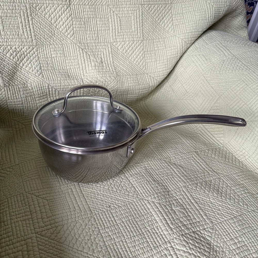 WEIL Andrew Weil Spring Switzerland Stainless Saucepan Pot w Strainer Lid 1.5 Qt